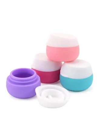 4pcs 20ml Silicone Travel Portable Cosmetic Storage Box 