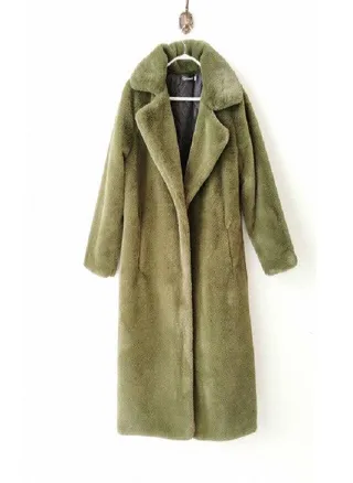 Women Winter Warm Faux Fur Coat Thick Women Long Coat Turn Down Collar Women Warm Coat With Belt Casaco Feminino 