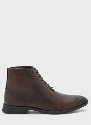 Genuine Leather Oxford Boots
