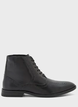 Genuine Leather Oxford Boots