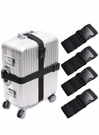 Luggage Straps, Straps with Buckle Adjustable, Suitcase Belts Travel Accessories Bag Adjustable Tie Down Strap Lashing Quick-Release (4 Pack) 