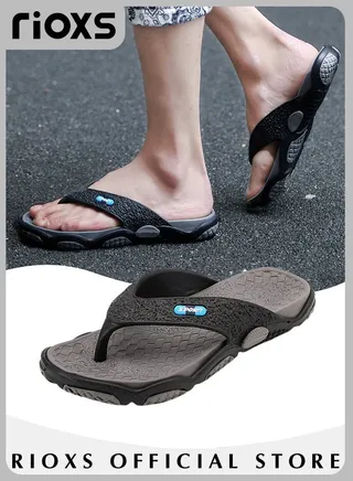 Men's Flip Flop Shower Slippers Anti-Slip Flat Sandal For Indoor Or Outdoor Use 