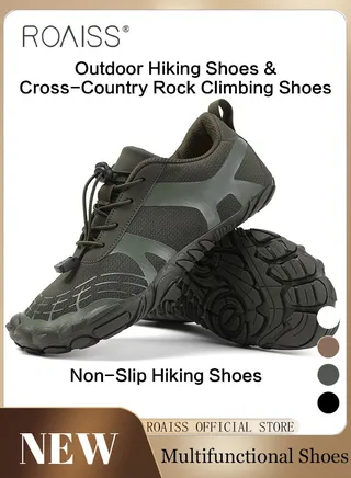Men Multi Functional Hiking Shoes Rubber Outsole for Slip Resistance and Durability Men Five Toe Outdoor Sports Shoes Ideal for Hiking Cross Country and Rock Climbing 