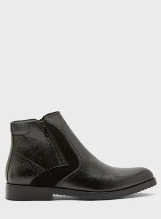 Faux Leather Chelsea Boots