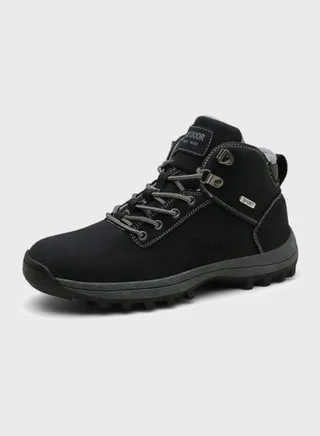 Lace-Up Detail Hiking Shoes Black 