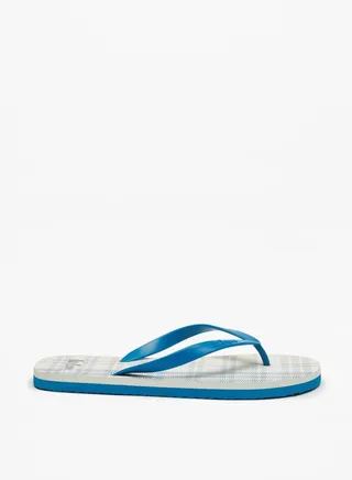 Men's Checked Slip-On Thong Slippers
