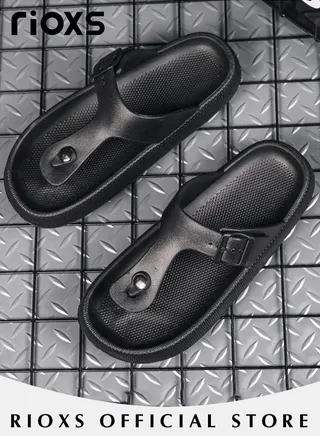 Men's Flip Flop Shower Slippers Anti-Slip Flat Sandal For Indoor Or Outdoor Use 