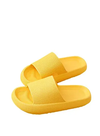 Pillow Slides Slippers, Massage Foam Bathroom Slippers, Non-Slip Thick Sole Slippers, Technology Soft Home Slippers for Women and Men Women 7.5-8.5/ Men 7-7.5 (Yellow) 