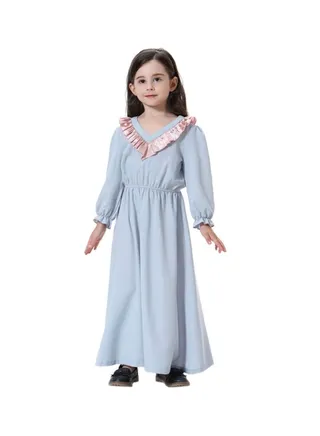 V-Neck Maxi Dress Grey/Pink 