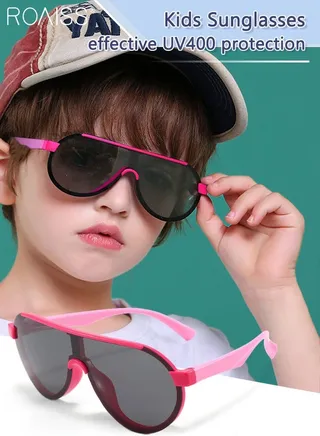 Aviator Polarized Sunglasses for Kids, UV400 Protection Cute Beach Holiday Sun Glasses with Lightweight Flexible Silicone Frame for Boys Girls and Children Age 3-12, Rose Red 