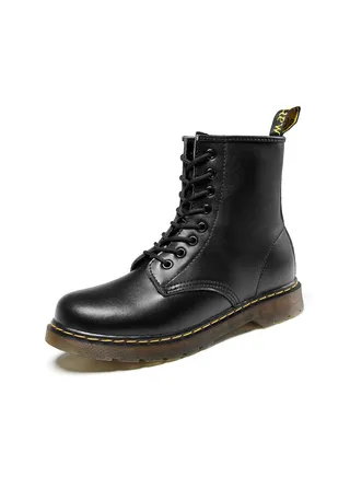 Men Lace Up Martin Boots Black 