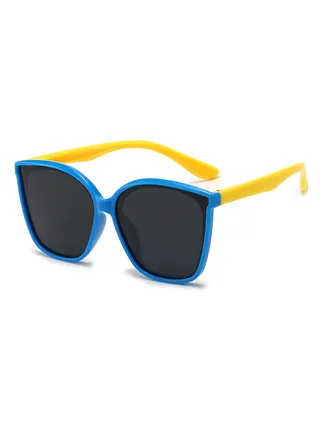 Polarized Kids Sunglasses UV Protection Baby Round Sun Aviator Police Sunglasses with Flexible TPEE Silicone Frame Eye Protector for Boys Girls and Children Age 3-12 