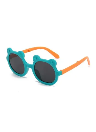 Summer round frame UV protection children's sunglasses Green 