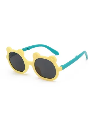Summer round frame UV protection children's sunglasses Yellow 