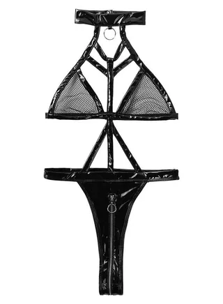 Lingerie for Women Bodysuits Lace Teddy Corset Lingerie Women's Leather Lace Chemise Halter Mesh Lingerie 