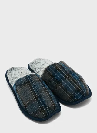 Check Print Soft Bedroom Slippers