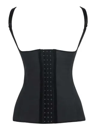 Spiral Boned Waist Trainer Vest Black 