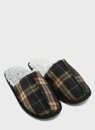Check Print Soft Bedroom Slippers