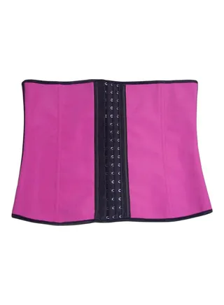 Strapless Latex Corset Pink/Black 