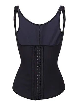 Under Bust Vest Workout Body Shaper Corset Black/Blue 