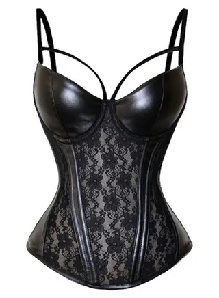 Fashion Trend Patchwork Corset Black 