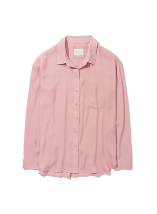 AE Oversized Silk Button-Up Shirt 