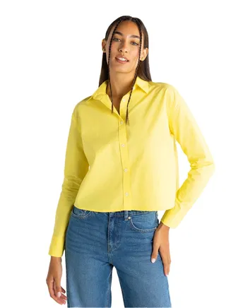 WOMEN CROPPED POPLIN SHIRT 