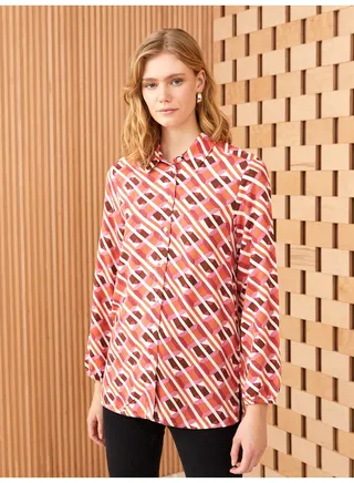 Patterned Long Sleeve Women's Shirt 