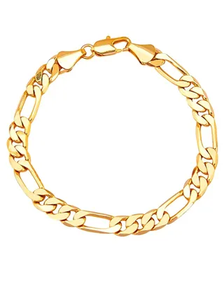 Italian Imported Fine Gold Plated Link Bracelet 