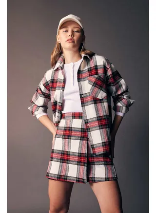 Woman Oversize Fit Woven Long Sleeve Shirt 