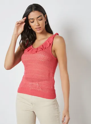 Knitted Sleeveless Top Honeysuckle 
