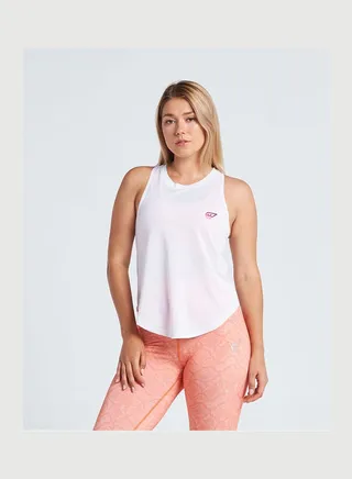 Sport Plain Basic Round Neck Sleeveless Tank Top White 