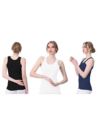 Dice Pack of 3 Bundle DW115/01 S/16 P*3 Solid TankTop Cut Navy-black-white 