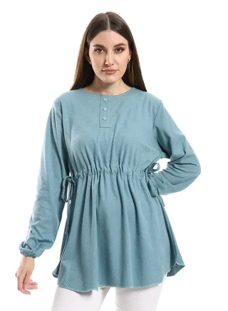 Women Plain Blouse With Long Sleeves 