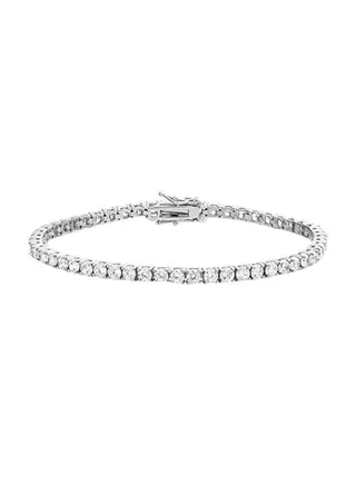 Cubic Zirconia Studded Tennis Bracelet 