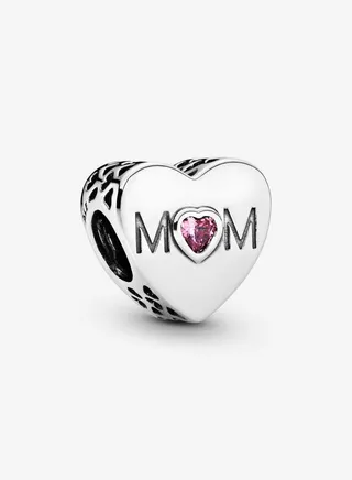 Mum Heart Silver Charm for Pandora Moments Women's Bracelet 791881PCZ 