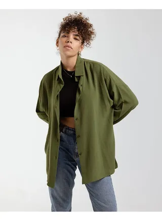 Olive Green Oversized Shirt 