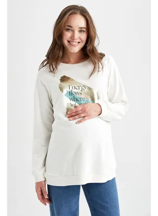 Woman Regular Fit Maternity Wear Knitted Tops Long Sleeve 