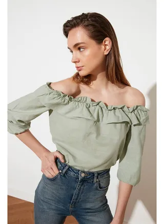 Blouse - Green - Regular fit 