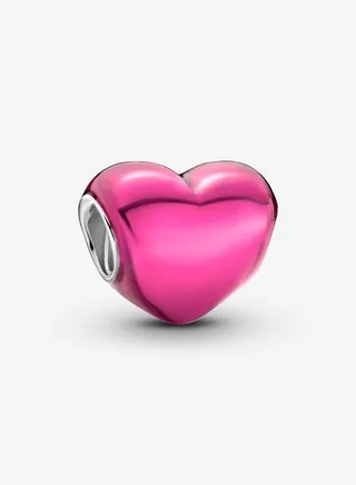 Pandora Moments Metallic Pink Heart Charm for Women's Bangle 799291C03 