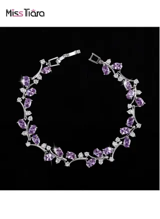 Platinum plating with Sparkling AAA zircon Bracelet for Women Ideal For Wedding Prom Pageant and Party 