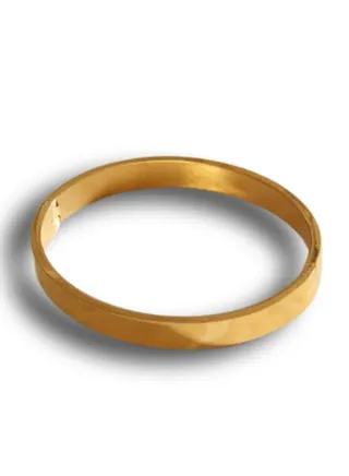 18K Solid Gold Cuff Bangle - Timeless Handcrafted Women's Jewelry | Elegant Pure Gold Bracelet, Perfect Gift for Ladies, Classic Fashion Accessory 