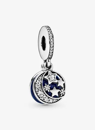 Pandora Women's Cubic Zirconia 925 Silver Moon Starry Sky Pendant Bracelet 