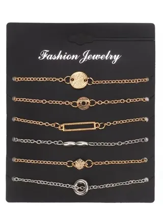 Goolsky 6-Piece Metal Brief Style Charming Bracelet Set 
