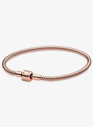 Pandora Moments collection women's classic and fashionable rose gold chain snake bone chain bracelet 588781C00-18 