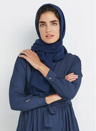 Chiffon Hijab Scarf Dark Blue 