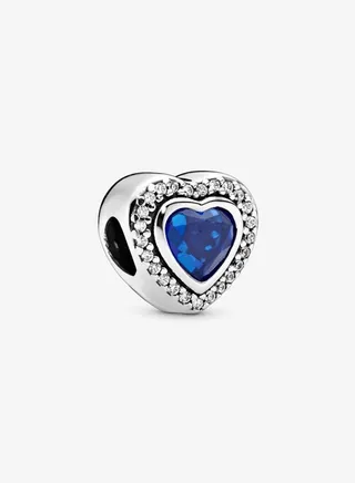 Pandora Women's Cubic Zirconia 925 Silver Shining Blue Heart shaped Pendant Bracelet 797608NANB 