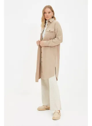 Woman Modest Shirt Beige 