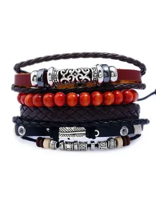 4-Piece Braided Bracelets 