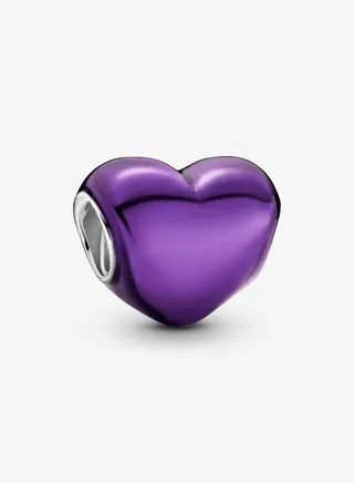 Pandora Moments Metallic Purple Heart Charm for Women's Bangle 799291C01 